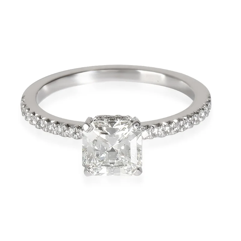 diamond engagement rings with rubies and sapphires-Tiffany & Co. Tiffany True Engagement Ring in  Platinum I VS1 1.19 CTW