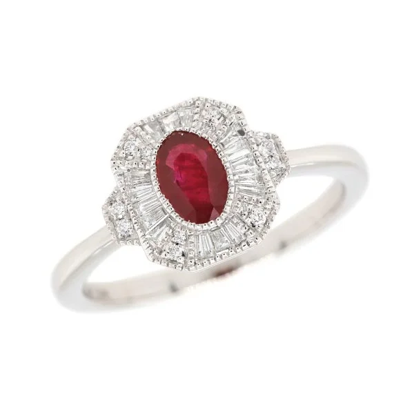 unique gold rings with diamonds and sapphires-Vintage Inspired Ruby and Diamond Ring