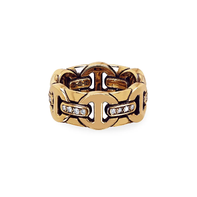 gold promise rings with diamonds for men-WALL CLASSIC WITH DIAMONDS