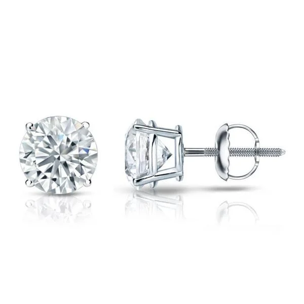 chic silver drop earrings for contemporary looks -Auriya 14k Gold GIA Certified 2.00 carat TDW Round Diamond Stud Earrings