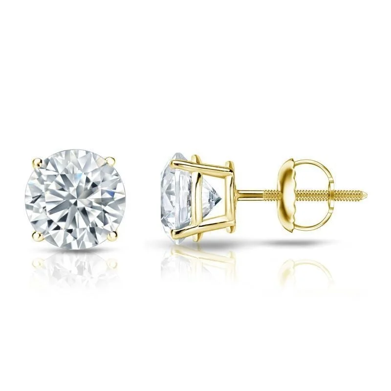 elegant crystal studs for a dazzling look -Auriya 18k Gold GIA Certified 3 carat TW Round Diamond Stud Earrings