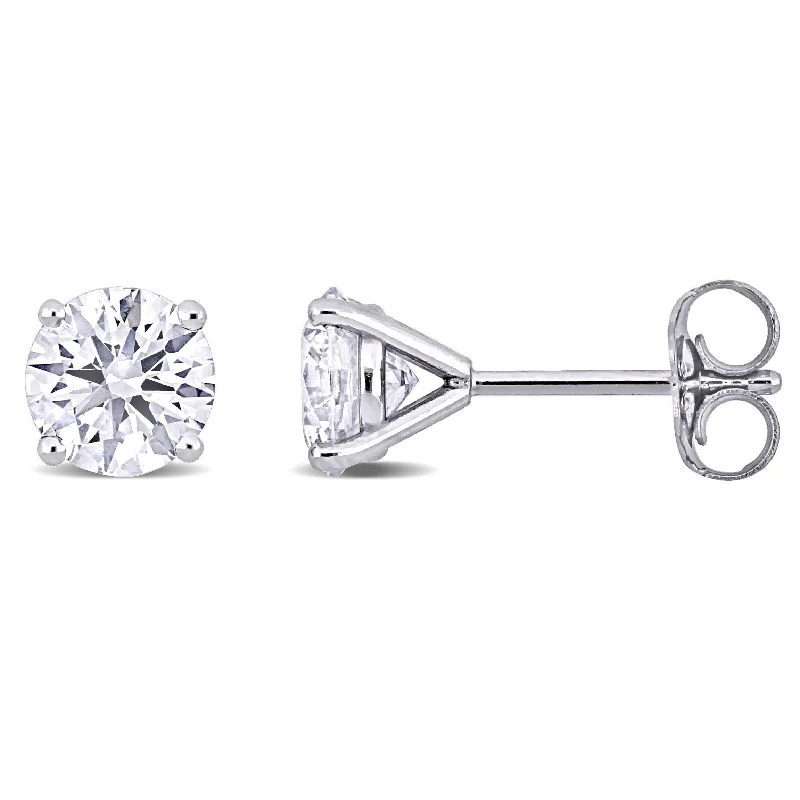 bold crystal drop earrings for modern chic -Created Forever 2ct TDW Lab-Grown Diamond Martini Style Solitaire Stud Earrings in 14k White Gold