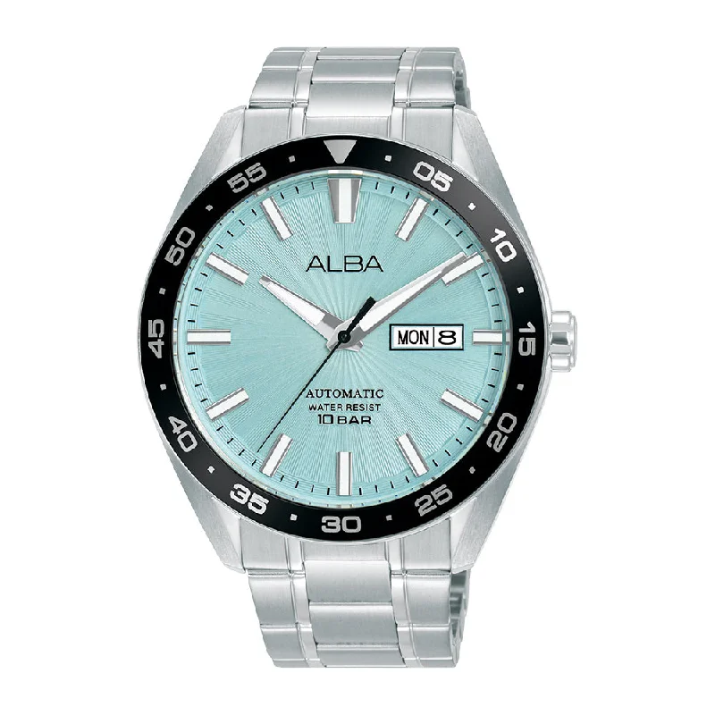 best sport watches for men with heart rate, GPS, and pedometer -Alba A3B005X1 Pale Turquoise Textured Dial Mechanical