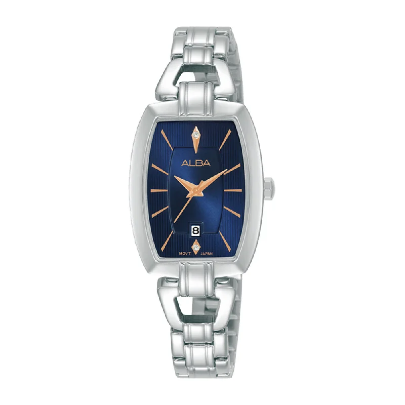 luxury watches for men with intricate dial designs and high-end materials -Alba AH7AU7X1 Midnight Blue Ornate Watch