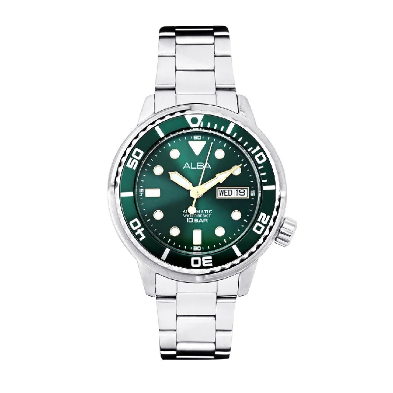 luxury men’s watches with Swiss-made movements and precious stones -Alba AL4243X1 Emerald Green Mechanical