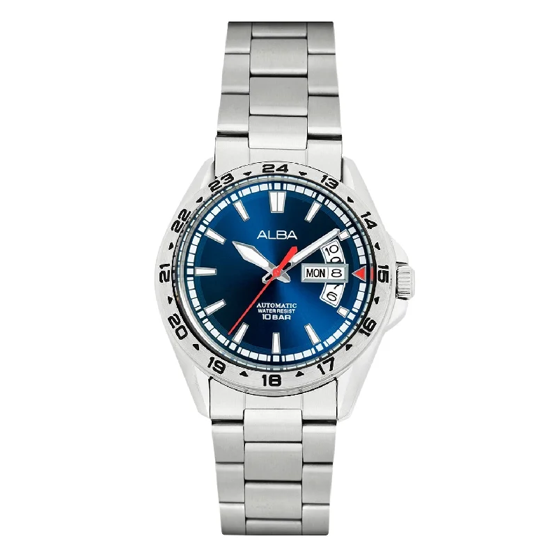 luxury sport watches for men with built-in GPS and heart rate monitor -Alba AL4475X1 Deep Blue Dial Mechanical