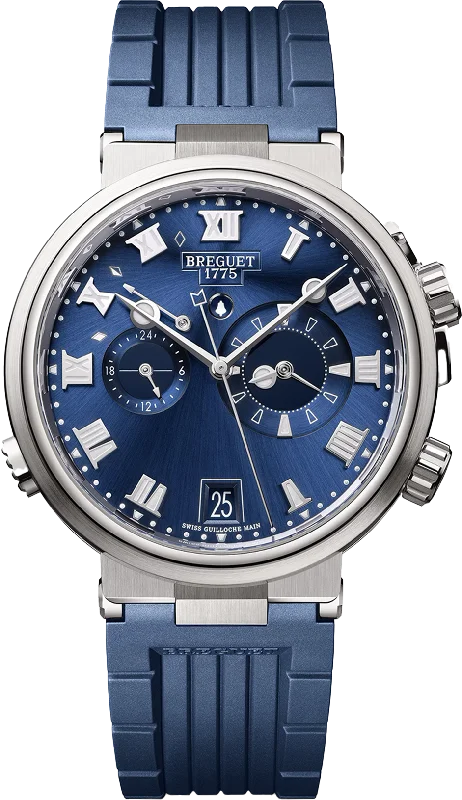 rugged sport watches for men with shock resistance and multi-sport tracking -Breguet Marine Alarme Musicale Blue Dial Men 40 mm