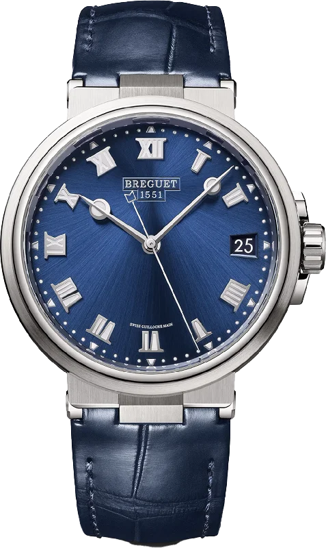 luxury sport watches for men with built-in GPS and heart rate monitor -Breguet Marine Blue Dial Men 40 mm