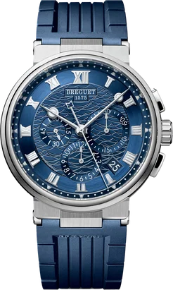 solar-powered watches for women with elegant design and eco-friendly features -Breguet Marine Chronographe Blue Dial Men 42.3 mm