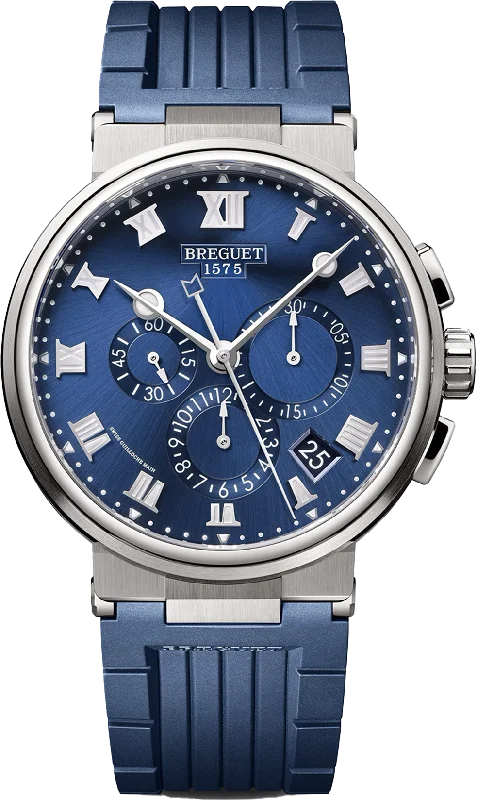 stylish women’s watches with mesh bracelets and minimalist dials -Breguet Marine Chronographe Blue Dial Men 42.3 mm