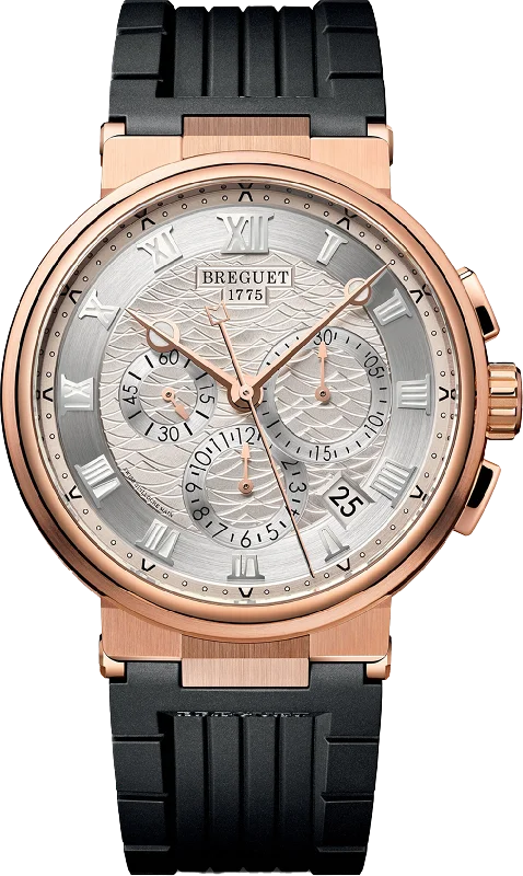 elegant women’s watches with diamond-studded accents and classic dials -Breguet Marine Chronographe Silver Dial Men 42.3 mm