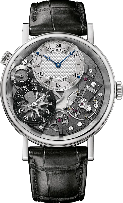 solar-powered watches for men with multi-sport tracking and heart rate -Breguet Tradition 7067 Silver & Grey Dial Men 40 mm