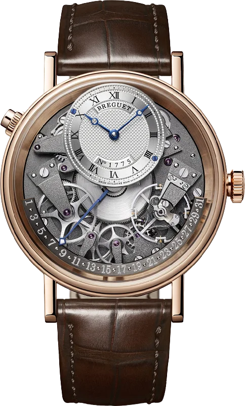 watches for women with leather straps and crystal accents -Breguet Tradition 7597 Silver & Grey Dial Men 40 mm