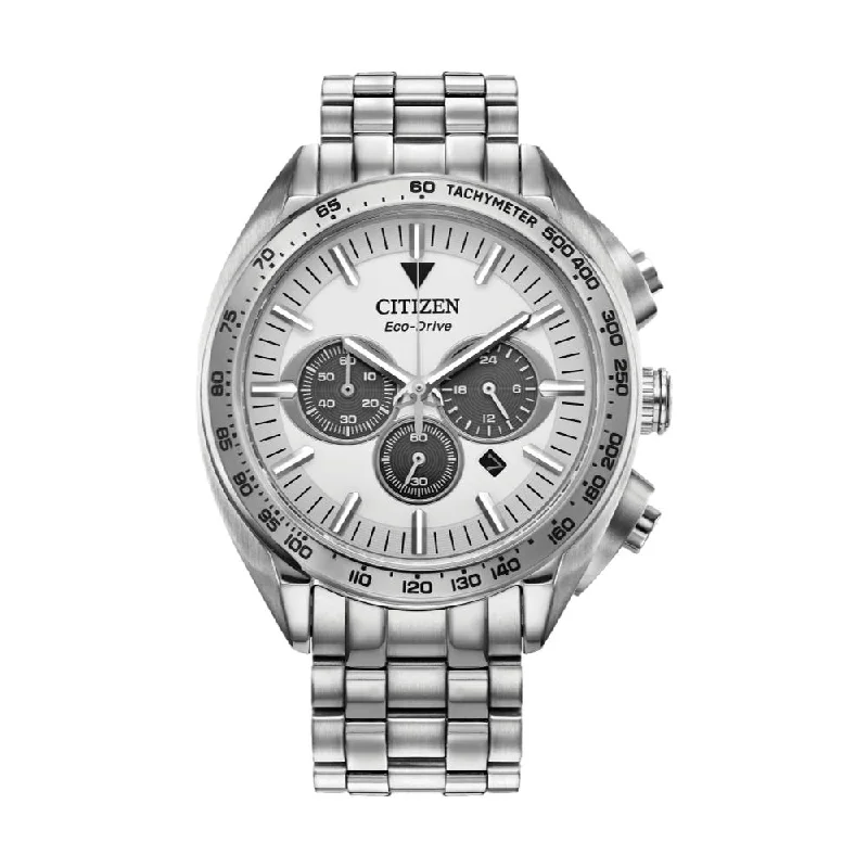 titanium watches for men with modern and sleek design -Carson Chronograph Silver Dial