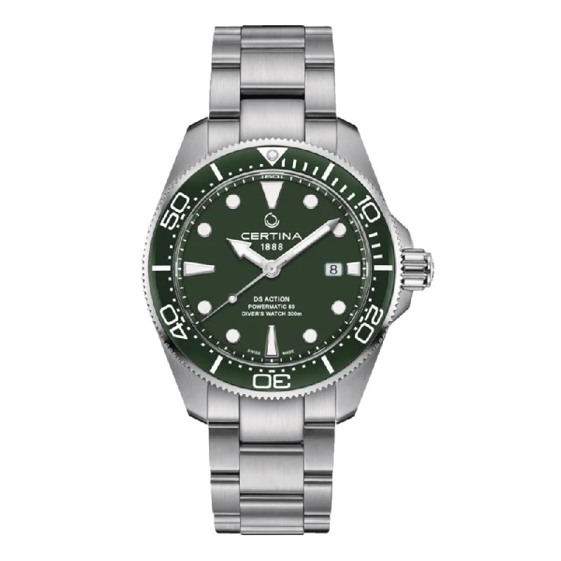 watches for women with slim profiles and simple, elegant designs -DS ACTION DIVER 43mm Green