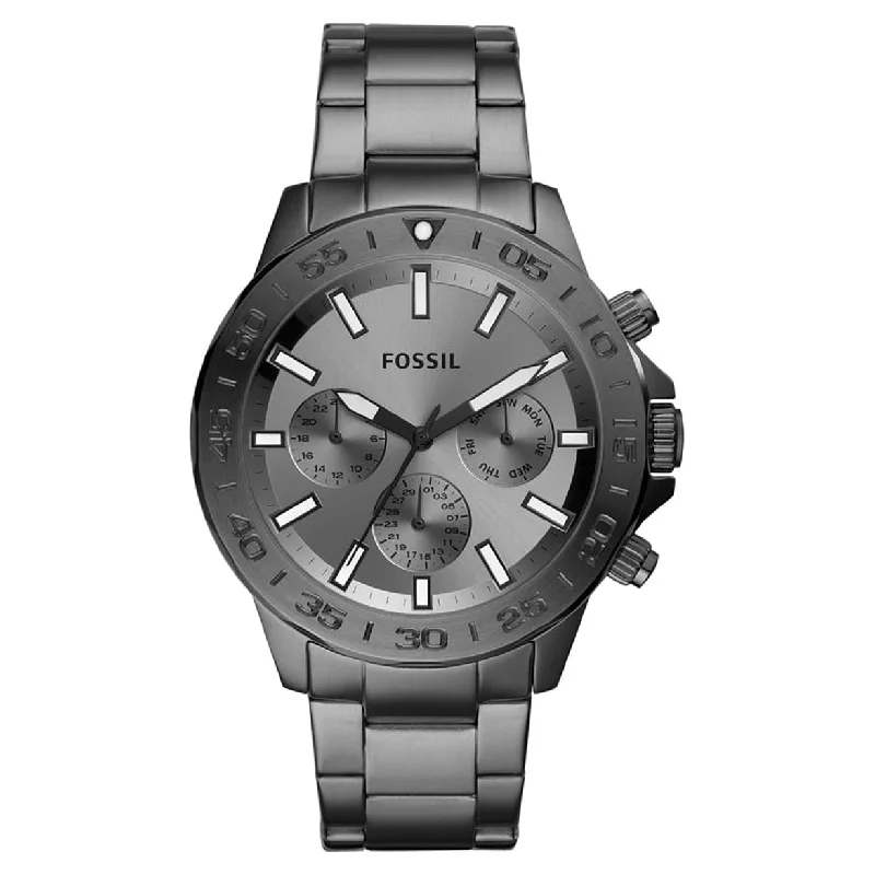 high-end watches for men with automatic movement and elegant design -Fossil Bannon Grey Dial Men 45mm