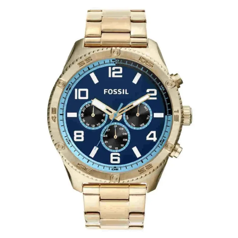 elegant women’s watches with sparkling crystals and sleek designs -Fossil Brox Blue Dial Men 50mm