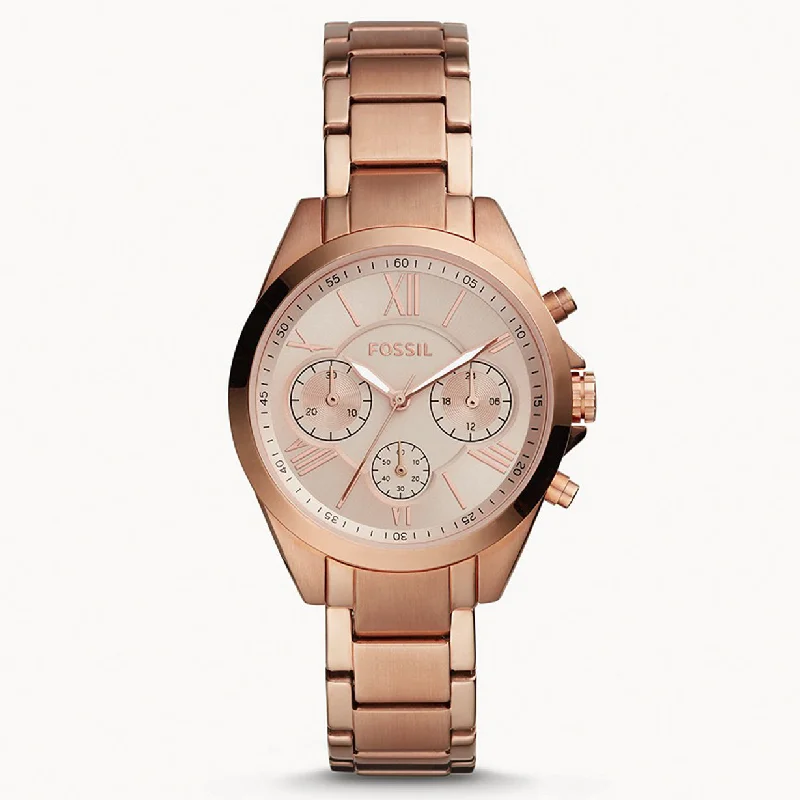 digital watches for men with heart rate, calorie and sleep tracking -Fossil Modern Courier Midsize Rose Gold Dial Men 36mm