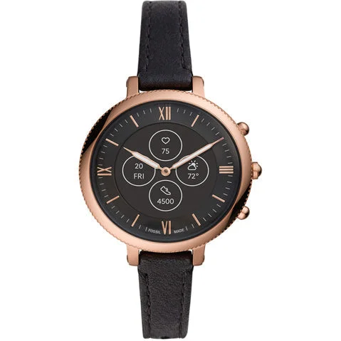 premium watches for men with minimalist dials and classic design -Fossil Monroe Hybrid HR Analog Black Dial Women's Watch-FTW7035