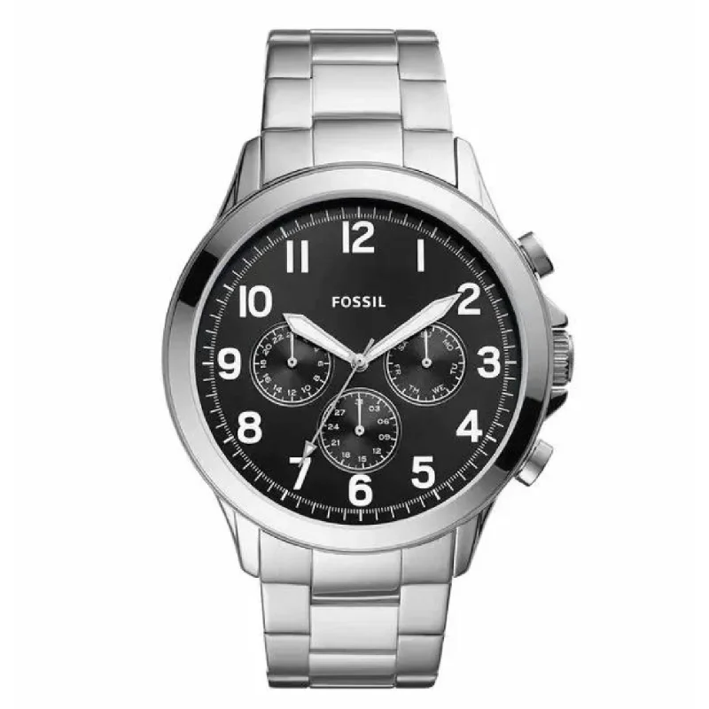 stylish sport watches for men with multi-function capabilities -Fossil Yorke Black Dial Men 48mm