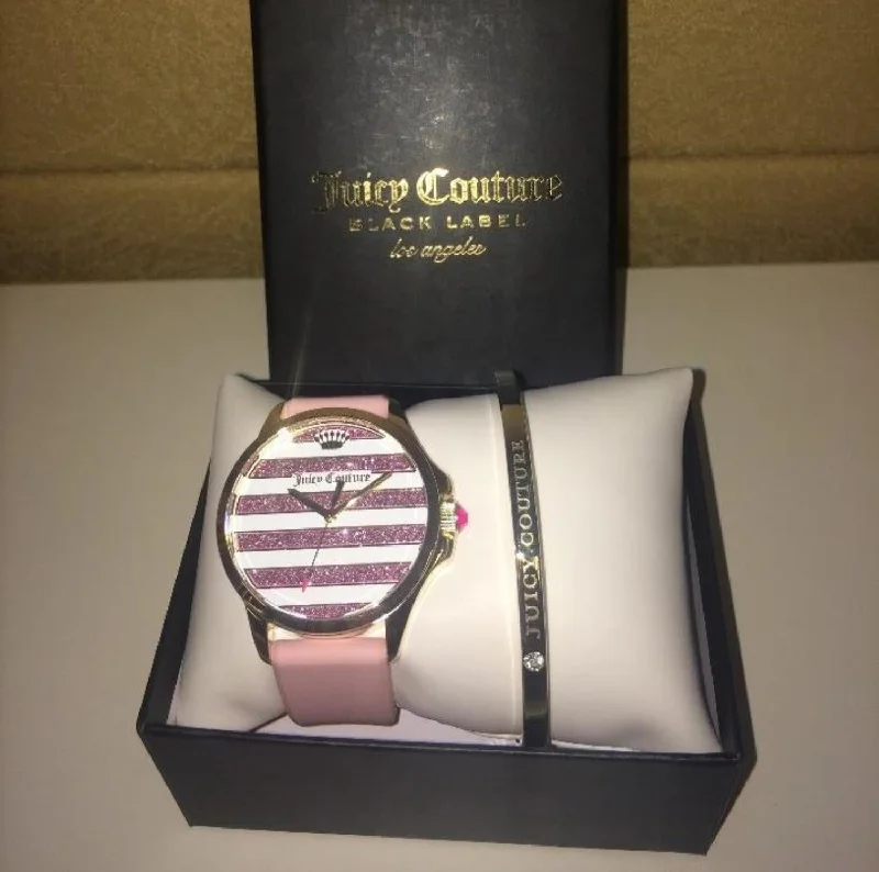 solar-powered watches for men with robust and eco-conscious features -Juicy Couture with 38X38 MM Pink Silicone Band Strap; 1950013