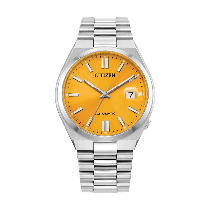 women’s watches with gold-tone accents and modern design -NJ015 "Tsuyosa" Sunray Yellow