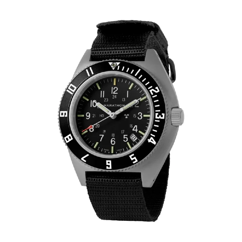 sport watches for women with heart rate monitoring and GPS features -Pilot's Navigator with Date & Tritium - Stainless Steel Ballistic Defstan Strap