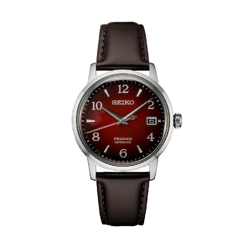 watches for men with elegant leather straps and refined design -Presage Cocktail Time SRPE41