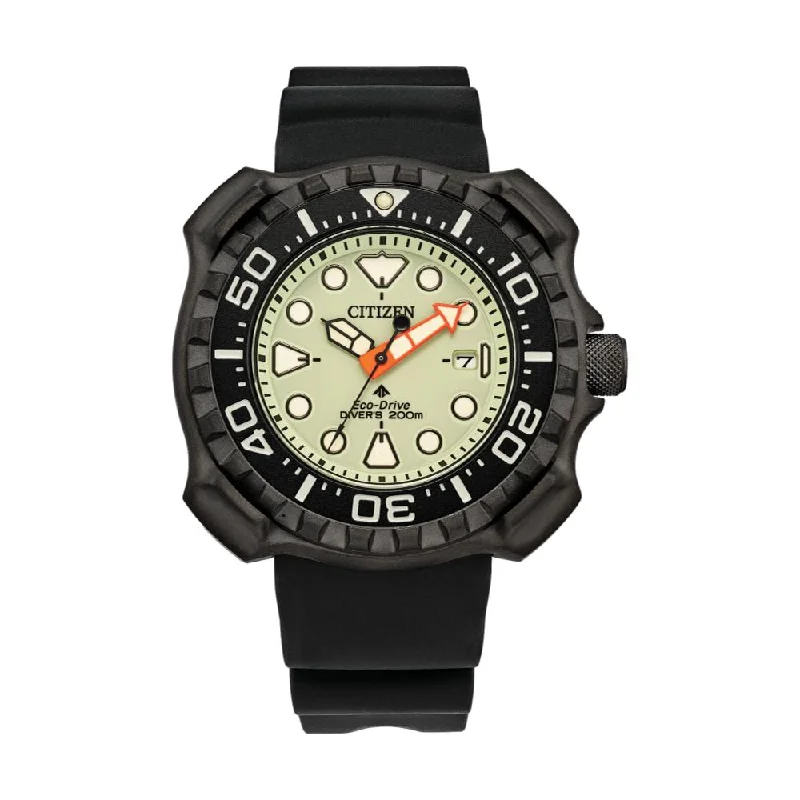 watches for men with clean, minimalist dials and leather bands -Promaster Dive Eco-Drive Super Titanium Lume Dial