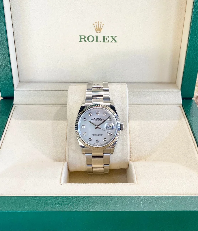 classic men’s watches with gold-tone accents and leather bands -2020 Rolex Datejust 36 126234