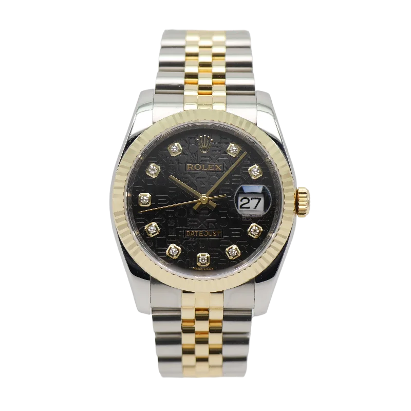 watches for women with elegant metal bracelets and gemstone details -Rolex Datejust 36mm Stahl / Gelbgold 116233 - 2006