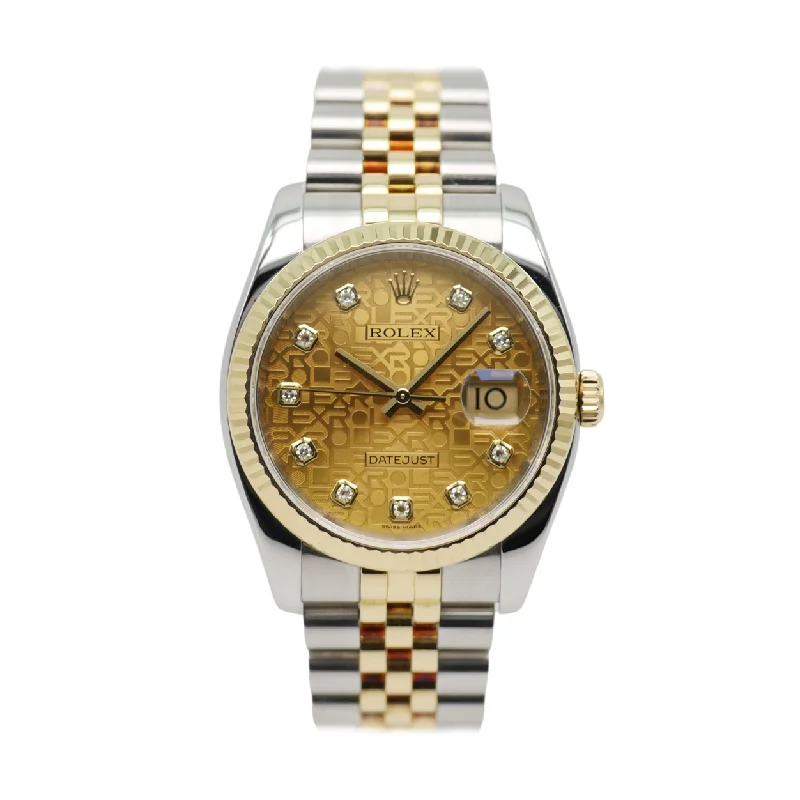 watches for men with clean, minimalist dials and leather bands -Rolex Datejust 36mm Stahl / Gelbgold 116233 - 2014