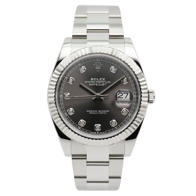 luxury watches for women with sparkling diamonds and precious stones -Rolex Datejust 41 Stahl 126334 - 2020