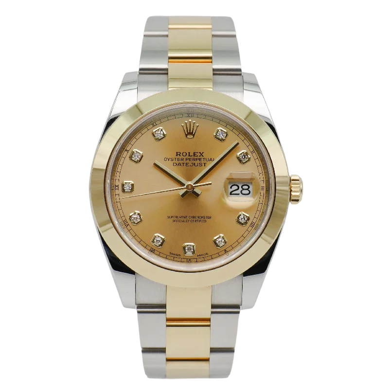 solar-powered watches for men with rugged, outdoor designs -Rolex Datejust 41 Stahl / Gelbgold 126303 - 2021