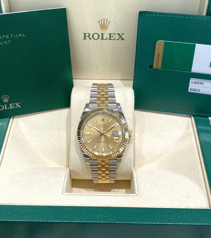 elegant women’s watches with diamond-studded accents and classic dials -2019 Rolex Datejust 41 126333