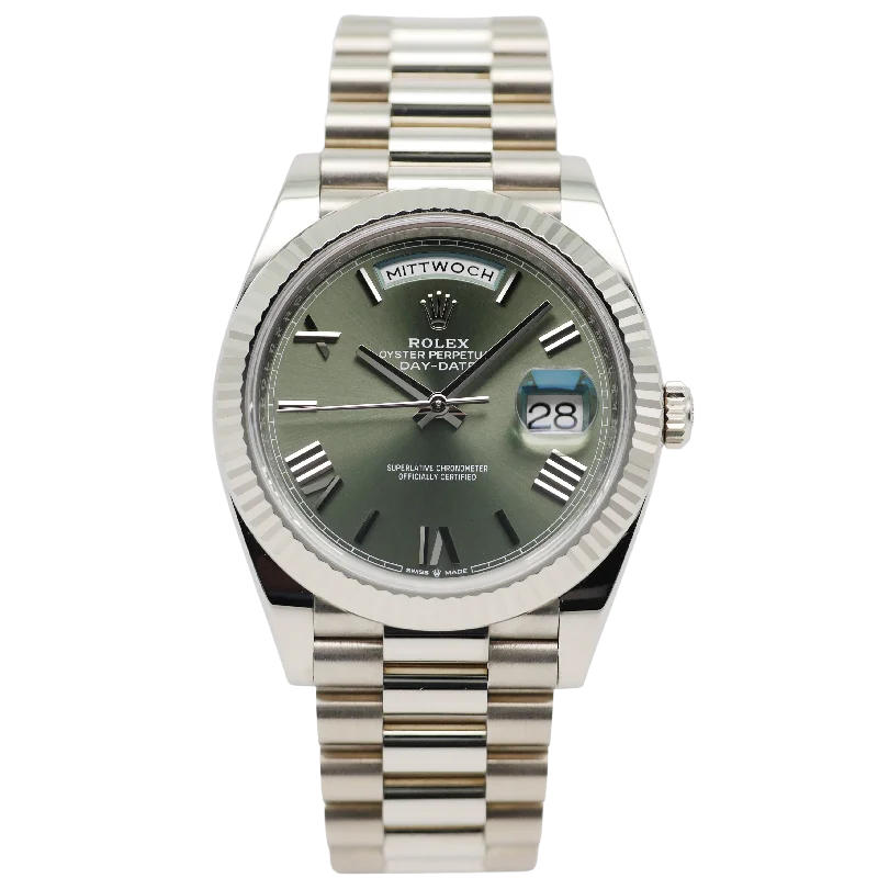 women’s watches with metal mesh and stainless steel bands -Rolex Day-Date 40 Weißgold 228239 - 2023