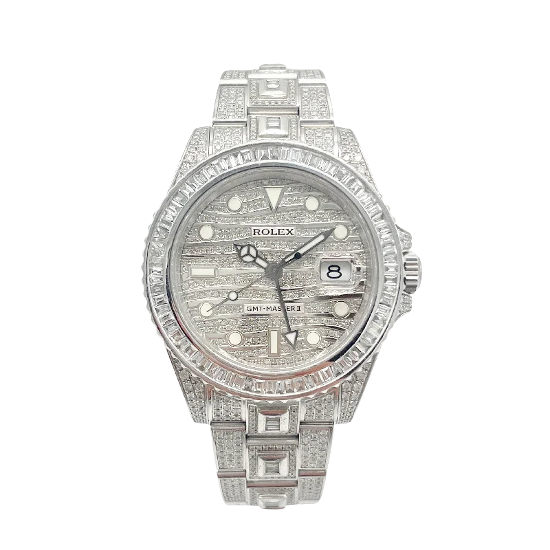 solar-powered sport watches for women with eco-friendly features -Rolex Explorer II Stahl Iced Out 216570