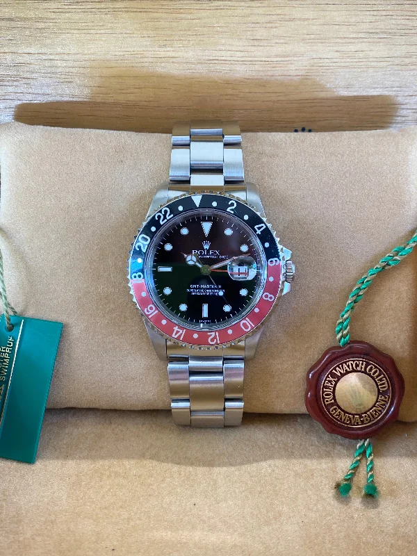 watches for women with leather straps and crystal accents -1999 Rolex GMT-Master II Coke 16710