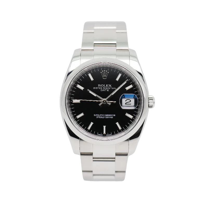 women’s watches with adjustable leather straps and modern designs -Rolex Oyster Perpetual Date 34mm Stahl 115200