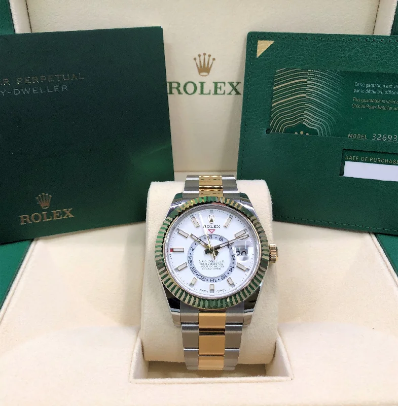 luxury watches for women with sparkling diamond-encrusted bezels -2022 Rolex Sky-Dweller 326933