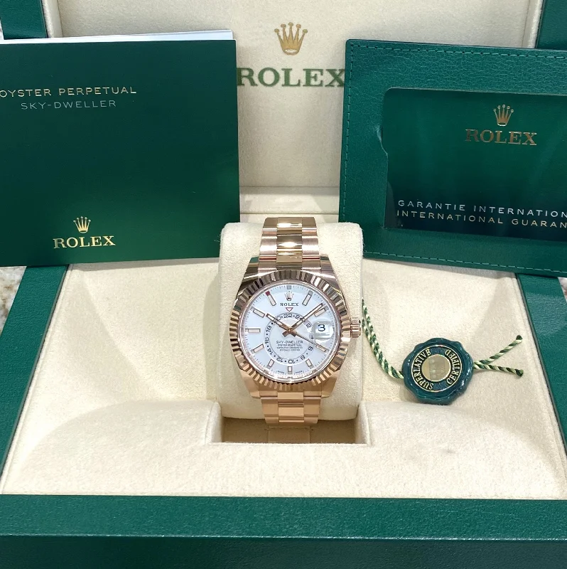 women’s watches with stainless steel bands and minimalist style -2022 Rolex Sky-Dweller 326935