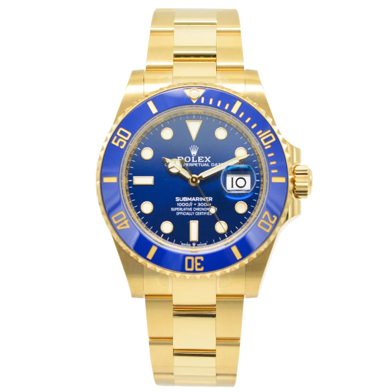 solar-powered sport watches for men with eco-friendly features -Rolex Submariner 41 Gelbgold 126618LB - 2021