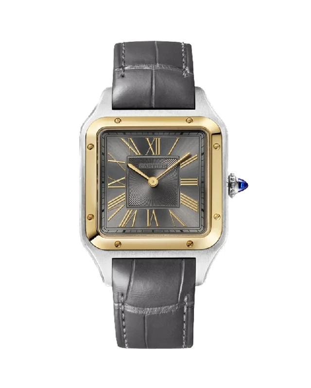 classic women’s watches with modern twist and sleek finishes -SANTOS-DUMONT WATCH,LARGE,STEEL YELLOW GOLD