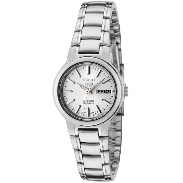 martwatches for women with sleep tracking and notifications -Seiko 5 Women’?????¶ôÇï¶ôǝ????s Automatic Silver Stainless Steel Band Watch SYMK13K1