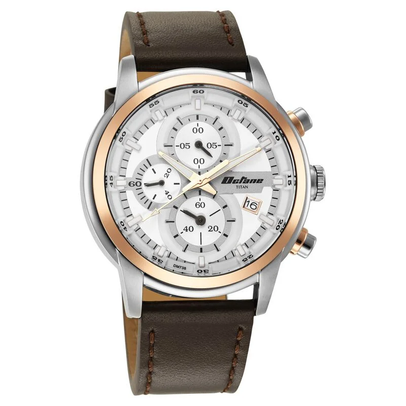 watches for women with vintage designs and interchangeable straps -Titan Octane Silver Dial Analog With Date Stainless Steel Strap Watch For Men