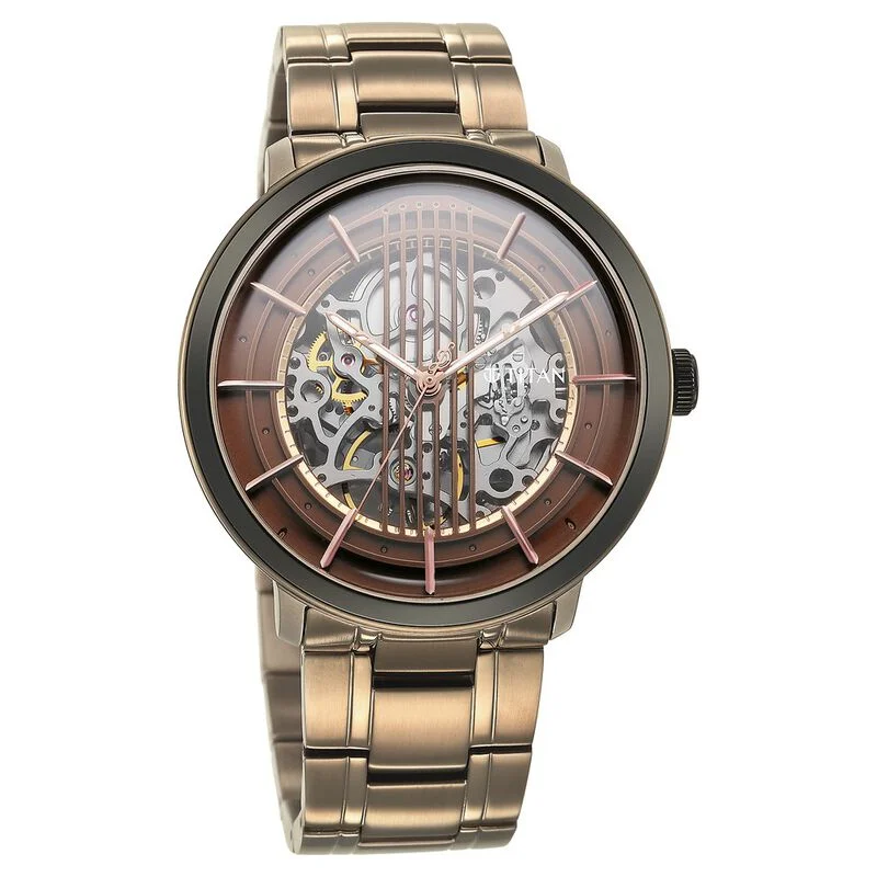 watches for women with diamond-encrusted bezel and sleek dial -Titan Quartet Brown Dial Automatic Stainless Steel Strap Watch For Men