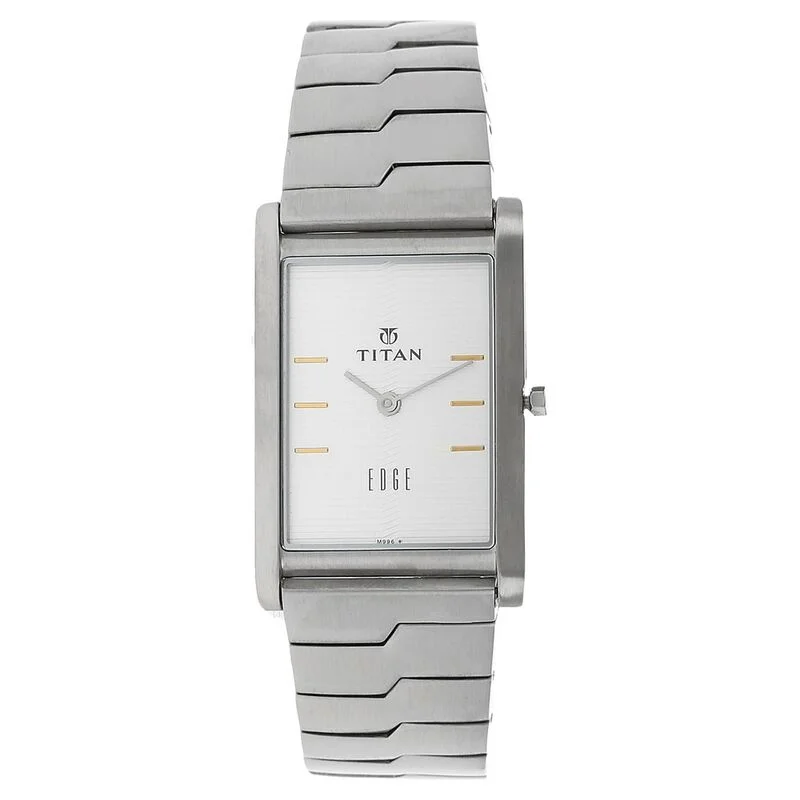 women’s watches with sparkling accents and sleek, modern design -Titan Quartz Analog White Dial Stainless Steel Strap Watch For Men