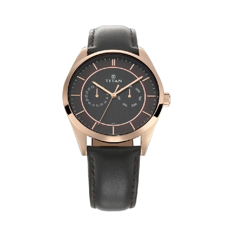 watches for men with silicone straps and modern, sporty look -Titan Slimline Analog Black Dial Men's Watch-NL90098WL01