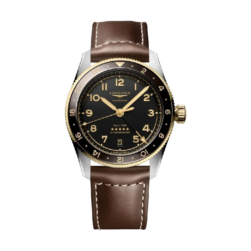 classic watches for men with leather bands and stylish dials -Spirit Zulu Time 39mm S&G on Leather Strap